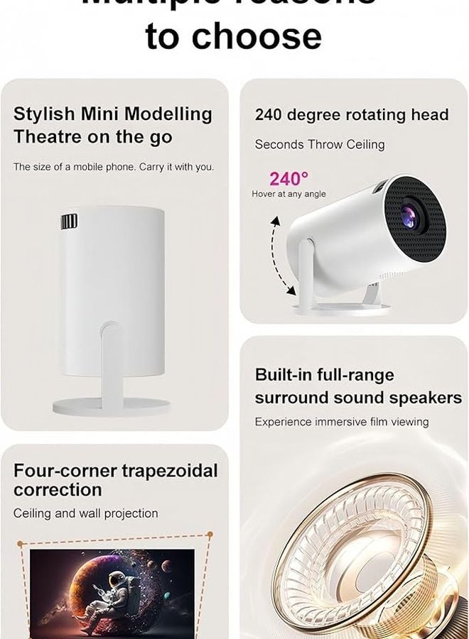 1080P WiFi Projector With Built In Speaker HDMI USB Remote Control Phone Mirroring - Image 5